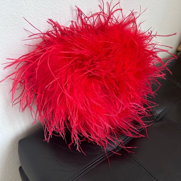 NWOT Alexander Wang Heart Pillow Ostrich Feathers Clutch Handbag - Picture 8 of 17